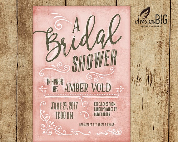 Bridal Shower Invitation // Digital Invite JPEG and PDF // DIY