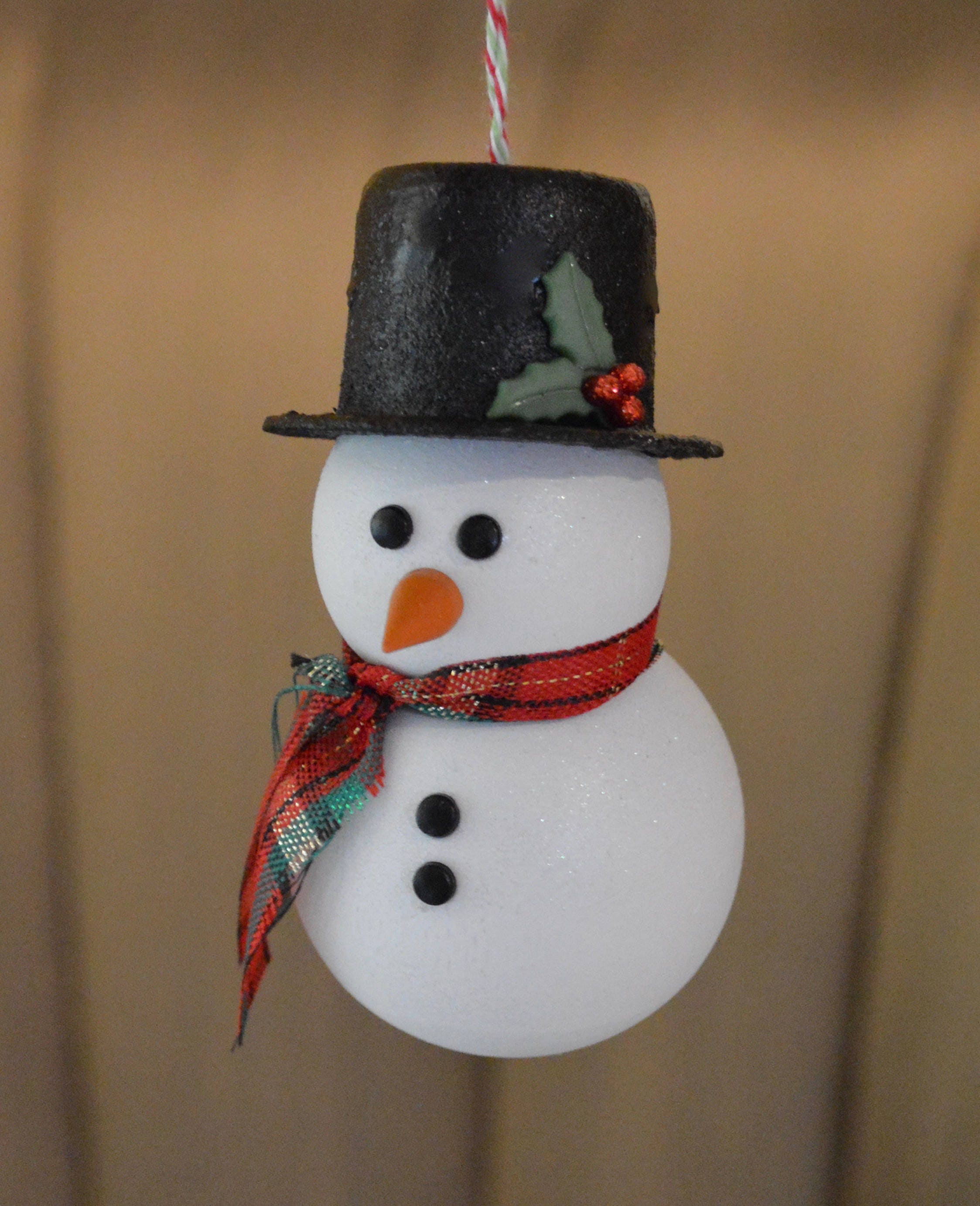 Wooden Snowman Ornament Frosty The Snowman Ornament