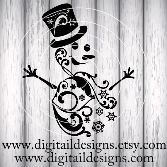 Download Swirl Snowman SVG png dxf eps fcm ai cut file for