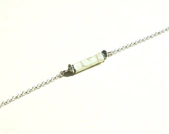 Cream elegant tones bracelet with Scriptures "Poet of the fields", silver plated support