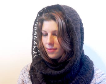 Hand knitted Cashmere Lace Snood