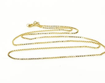 14k 1.1mm Box Link Chain Necklace Gold 18.5"