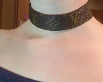 Louis Vuitton Choker Necklace made with Authentic Upcycled Canvas