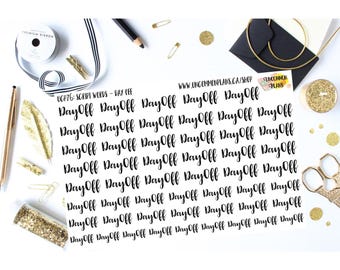 Script Word Day Off Planner Stickers / Work Planner Stickers / Functional Planner Stickers / Day Off Stickers / Day Off Word Planner Sticker