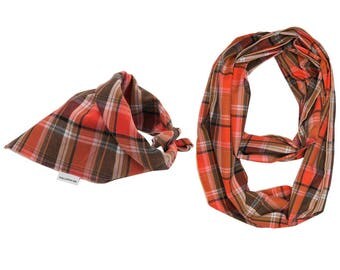 Owner Dog Matching, Dog Bandana, Plaid Scarf, Plaid Dog Bandana, Match Dog Owner, Match Pet Owner, Scarf Match Dog, Dog Match Owner