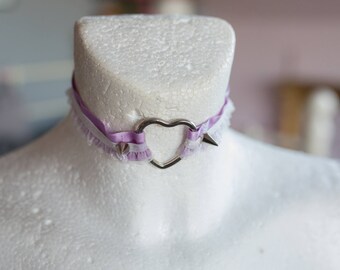 Purple ruffle Choker