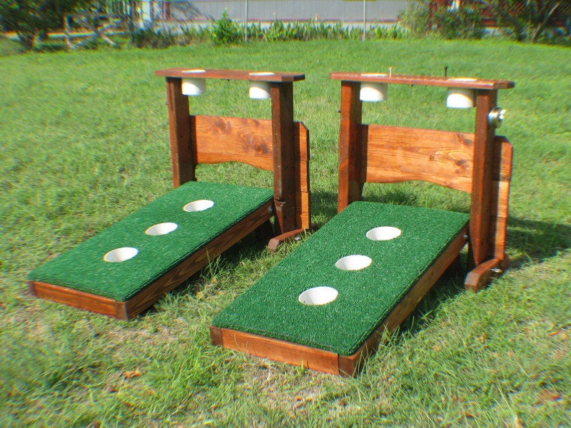 3 Hole Washer Toss Boards with Drink Holders