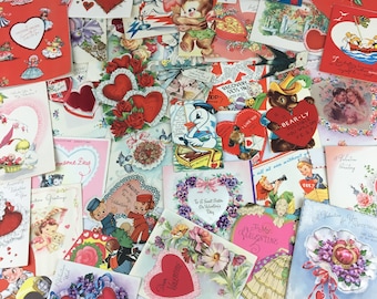 huge lot of 40 vintage VALENTINES DAY CARDS
