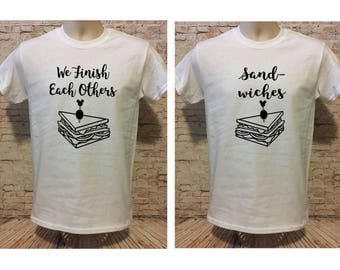 Frozen Inspired "We Finish Each Others Sandwiches" shirts. You choose design & shirt colors! Adult unisex, ladies cuts, tanks and plus sizes