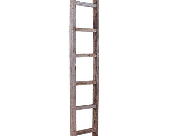 BarnwoodUSA Rustic Wooden Blanket Ladder; Weathered Gray