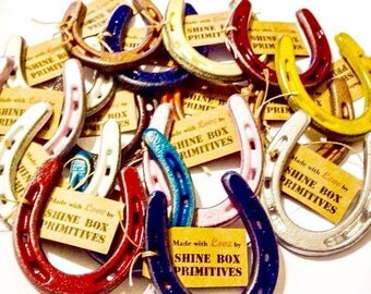 ON SALE Lucky Horseshoe - Gifts Under 10 - Housewarming Gift - Painted Horseshoe - Good Luck Gift - Lucky Charm - New Home Gift - Thank You