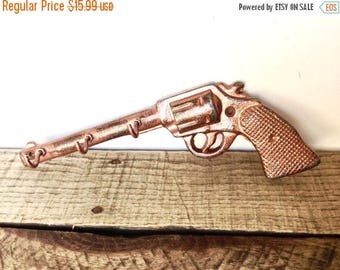 ON SALE Rustic Copper Gun Hook - Gifts For Dad - Key Holder - Rustic Wall Hooks - Wall Key Hooks - Cast Iron Hooks - Hunting Wall Decor