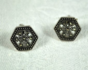 Reduced! Marcasite sterling silver earrings