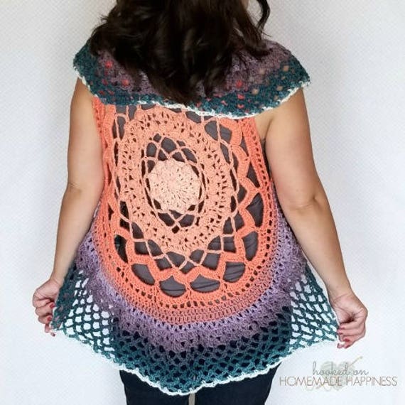 Mandala Vest Crochet PATTERN Circle Vest Crochet Pattern