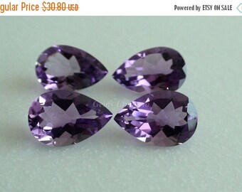 ON SALE Natural Brazilian Amethyst 15x10 mm Pear Faceted. Beautiful Purple Color. Excellent Quality. Price per piece.