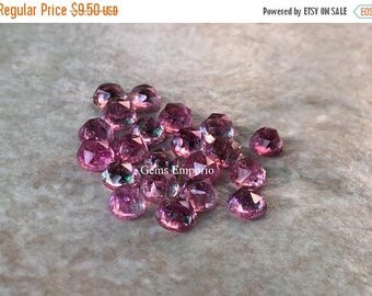 ON SALE Natural Pink Tourmaline 4 mm Rose Cut Round Cabochons. African Origin. Good Color an Lustur. Price per piece
