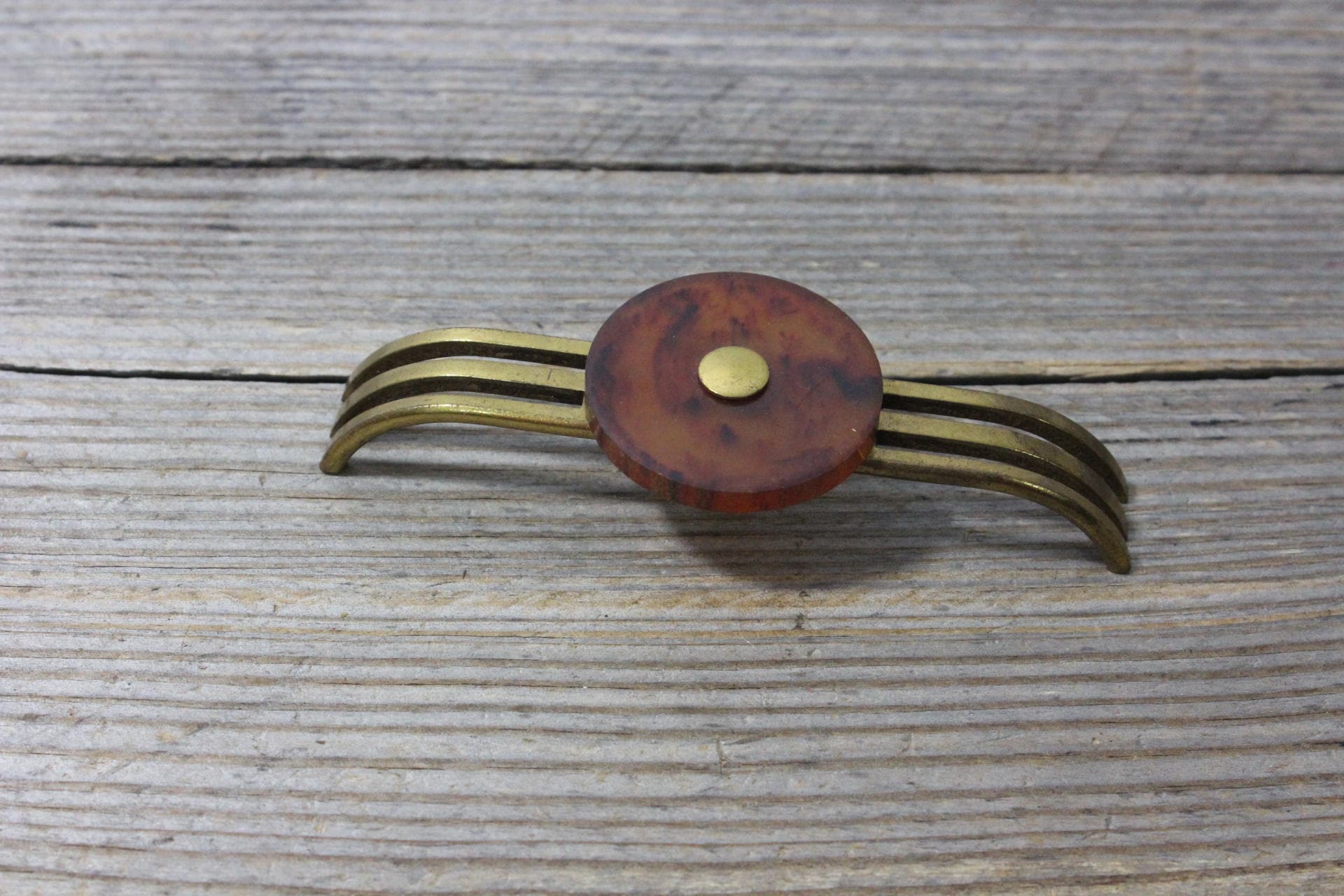 Art Deco bakelite or resin drawer pulls, vintage brasstone pulls