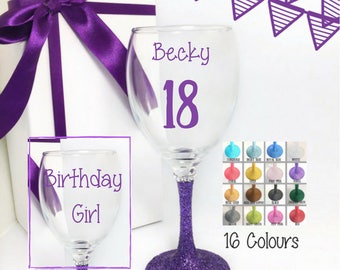 18th girl birthday, personalized 18th birthday gift girl, 18th birthday glass, 18th birthday gift for her, 18th birthday gift for daughter,