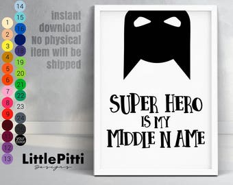 Comic Book wall art, super hero printable, super hero party decorations, baby boy nursery, scandinavian kids room, boy bedroom wall art