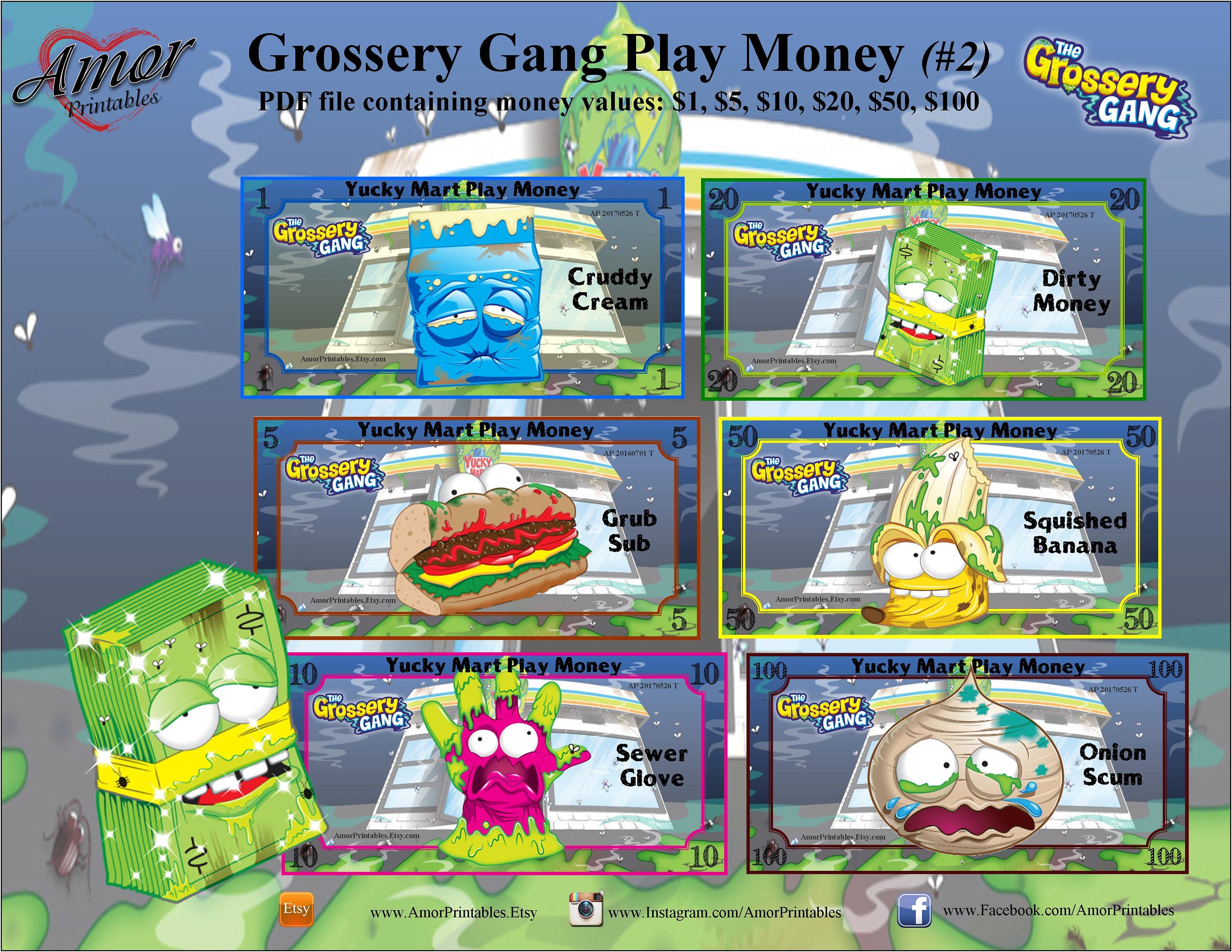 Grossery Gang Play Money Bookmark Maze Grossery Gang