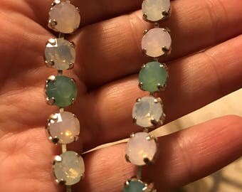 Swarovski crystal necklace in pastel opal hues