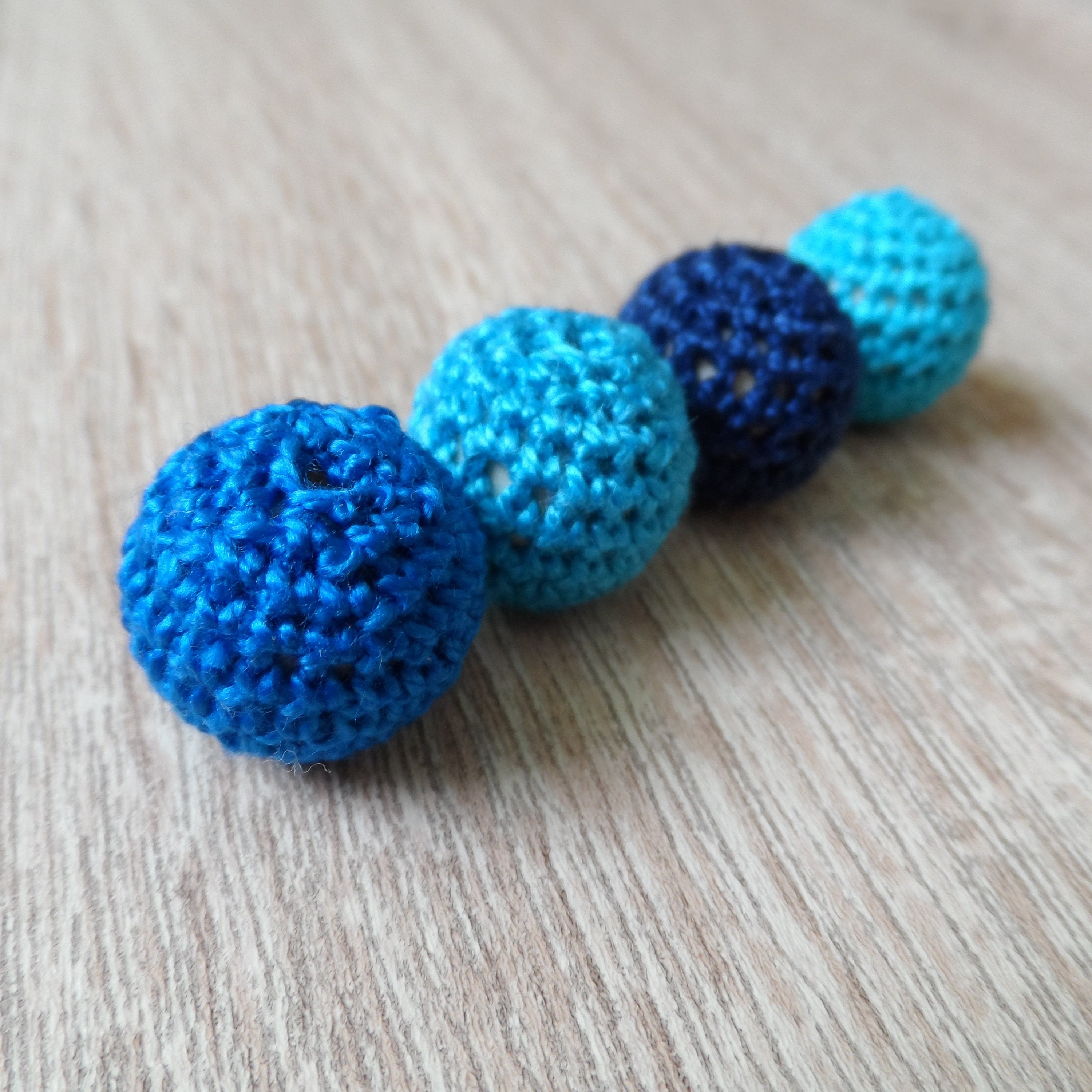 Download Blue color crochet wood bead mix 8 pcs Crochet round wooden