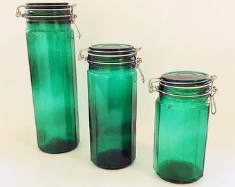 Glass canisters | Etsy