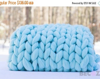DIY Arm Knit Kit,30x45, Merino blanket, Chunky Knit DIY knitting kit