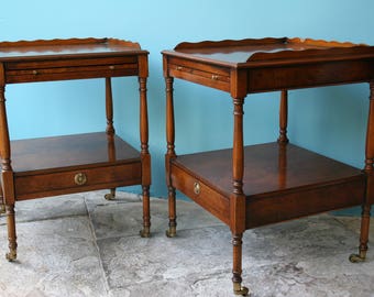 Pair of Yew Wood Side Tables