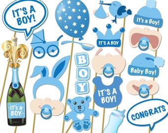 Baby Shower Photo Booth Props Printable Large 12 page PDF DIY