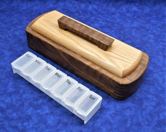 Attractive Pill Box 7 Day Pill Organizer,Large Decorative Pill Box Container, Weekly Pill Box, Vitamin Organizer, Pill Case Organizer