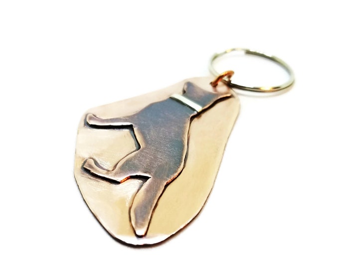Mixed Metal Dog Key Chain, Copper Dog Lover KeyChain, Choose your Dog Breed KeyChain, Mixed Metal Key Chain