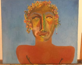 Joven de Cancún,pintura al óleo sobre lienzo de algodón en bastidor