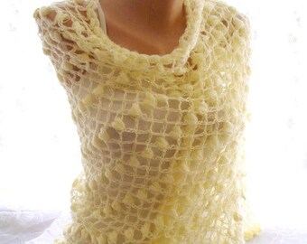 30 % DISCOUNT crochet shawl, lace shawl, ivory shawl, handmade shawl, bridal cover up