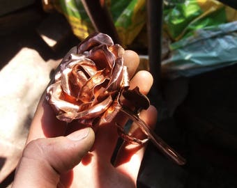 Copper jewelry, copper rose, 7 years anniversary, copper anniversary gift, 7th anniversary gifts, copper gifts, gift for her, copper flowers