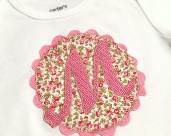Monogram baby onesies