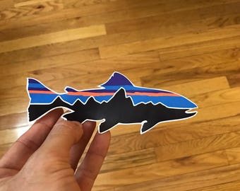 Patagonia 6x2 Trout Sticker Decal Fishing Hiking Camping **FREE SHIPPING**