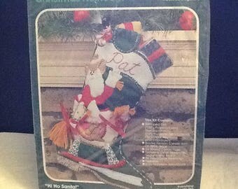 Vintage Bucilla Hi Ho Santa Stocking Kit
