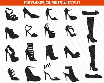 High heels SVG cut files, Dxf, Women Shoes Svg, Stiletto Shoes SVG, SVG Files, High Heels Clipart, Shoe svg- Instant Download
