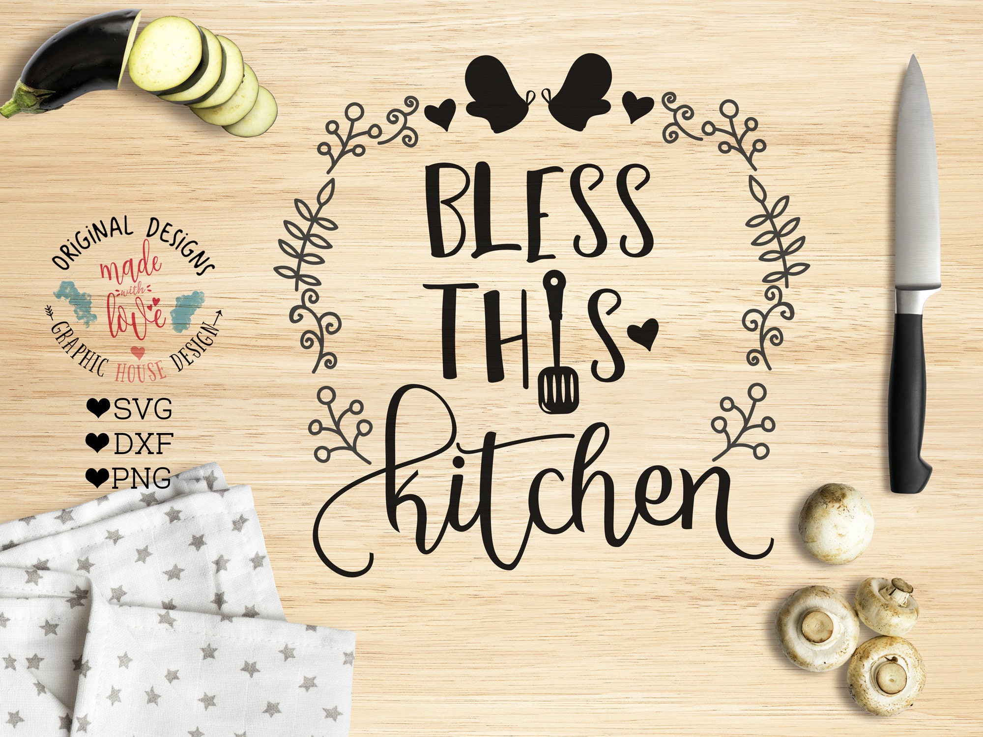 Download kitchen svg Bless this kitchen Cut File and Kitchen Printable