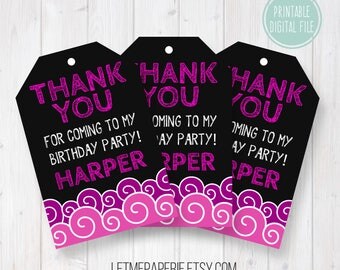 Pool party thank you tags, Birthday thank you tag, Pool party favor tags, Birthday favor tag, Pool party gift tags, Birthday gift tag