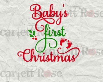Baby's First Christmas 2016 SVG cutting file