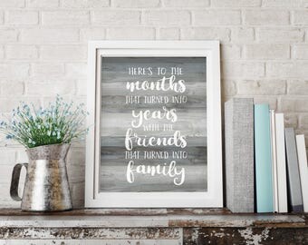 Friendship Quote, Gray Wood, Friends Quote Print, Wood Sign Print, Rustic Wood Quote, Gallery Wall Art, Farewell Gift, Quote Digital Print
