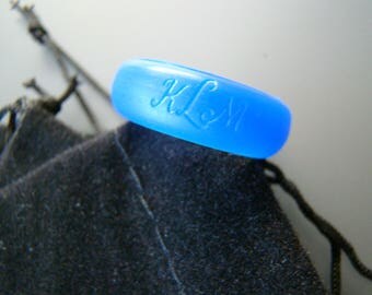 Custom Engraved Personalized Silicone Name or Monogram Ring Individual Crossfit Band