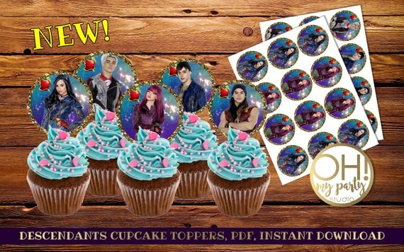 DESCENDANTS CUPCAKES TOPPERS descendants 2 party descendants