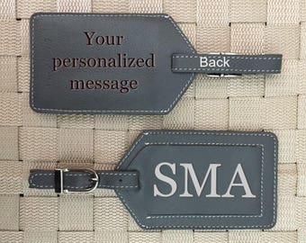 Personalized baggage tags, Bag tags, monogram luggage tags, luggage tags personalized, custom luggage tags, passports Grey*