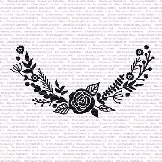 Download floral design svg cut file decal vector silhouette
