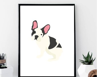 French Bulldog Print // Minimalist // Wall Art // Typography // Fashion // Scandinavian // Boho // Modern Office