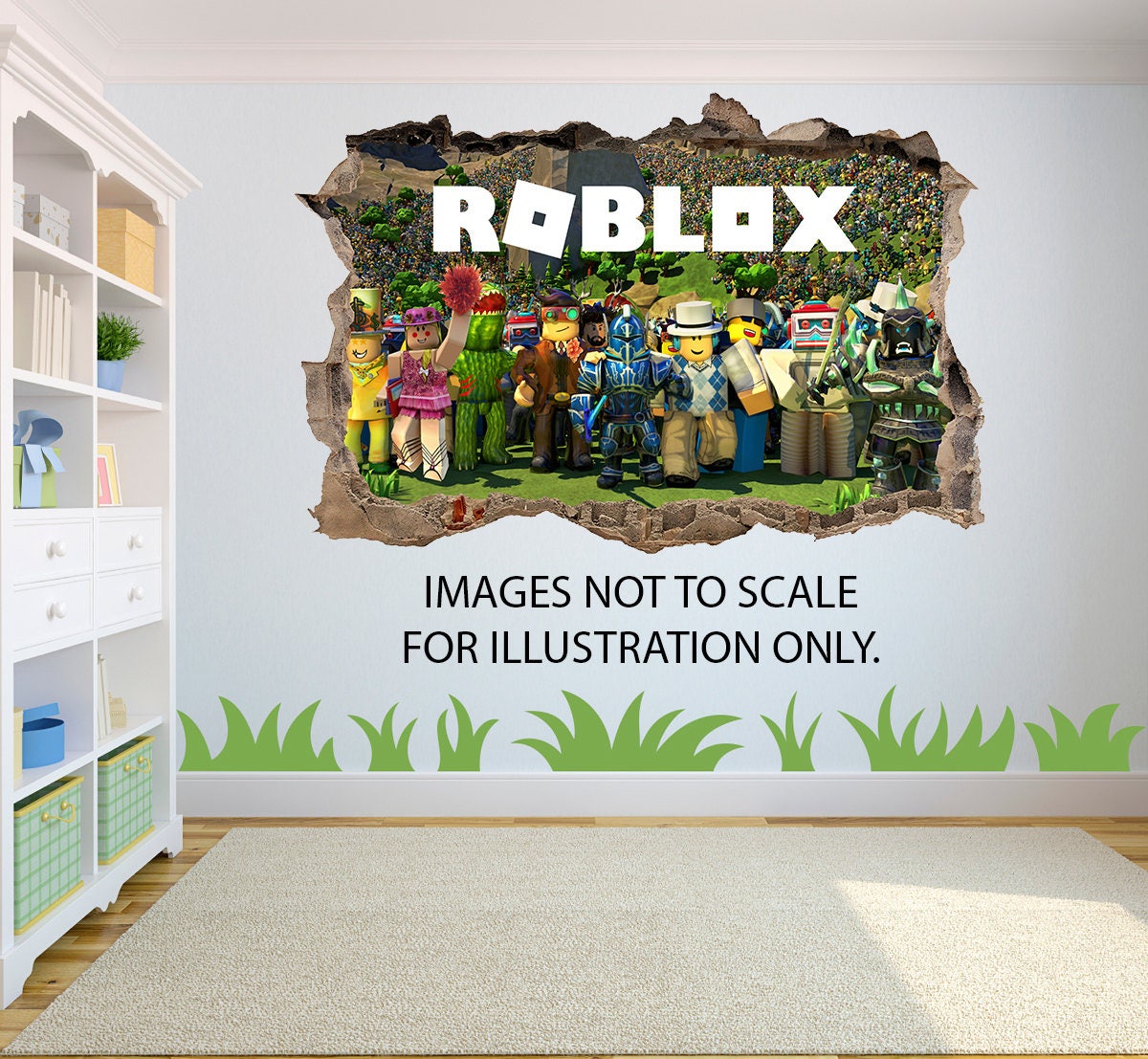 Roblox 3d Effect Graphic Wall Vinyl Sticker Decal - 