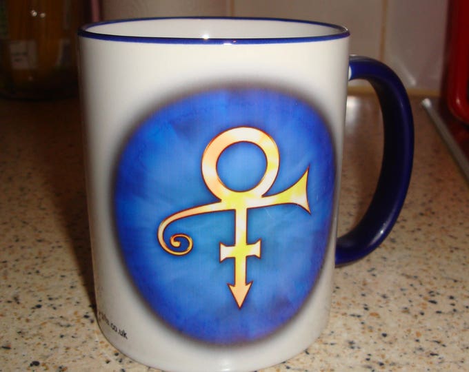 King of Pop Prince Mug Design 2 Blue Handle & Rim